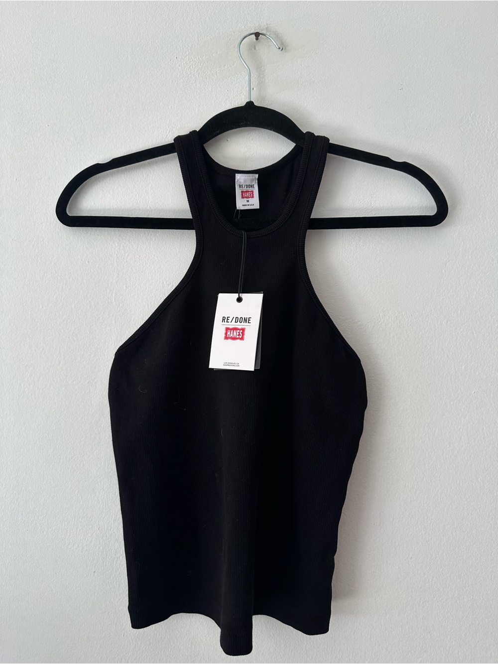 NWT Re/Done x Hanes Racer Tank Ribbed Black size medium